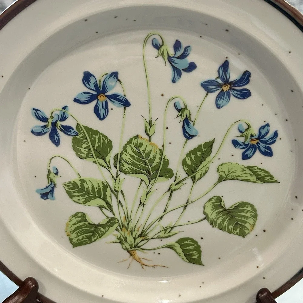 Vtg Violet Plate Royal Domino Japan Botanical Garden Set 8